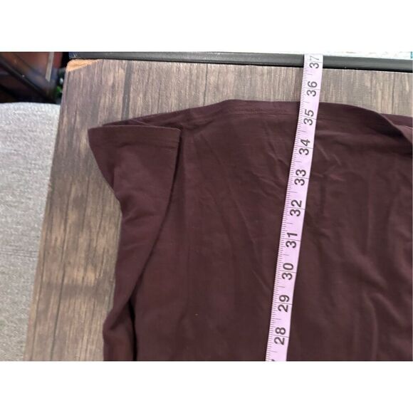 Eileen Fisher Plum Purple Drape Neck Y2K 3/4 sleeve Mini Dress Size XS Bratz - Picture 10 of 11